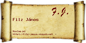 Filz János névjegykártya